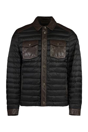 Crespi Leather Inserts Down Jacket - Moorer - Modalova