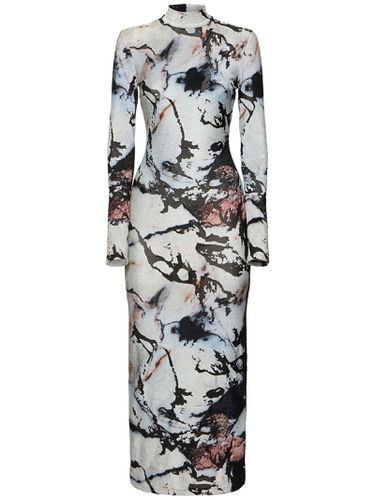 Marble-print Maxi Dress - Roberto Cavalli - Modalova