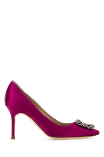 Fuchsia Satin Hangisi Pumps - Manolo Blahnik - Modalova