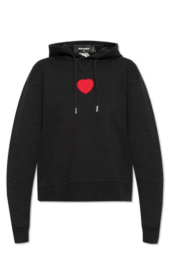 Heart Patch Drawstring Hoodie - Dsquared2 - Modalova