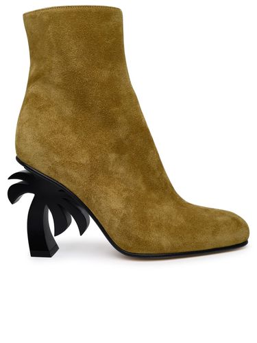 Palm Angels Beige Suede Ankle Boots - Palm Angels - Modalova