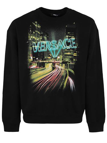 Sweatshirt Brushed Sweatshirt Fabric City Lights Print - Versace - Modalova