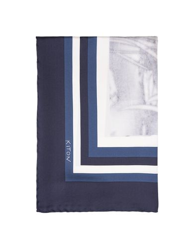 Kiton Blue Printed Silk Scarf - Kiton - Modalova