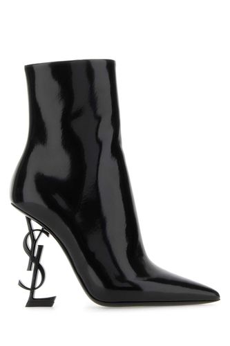 Black Leather Opyum 110 Ankle Boots - Saint Laurent - Modalova