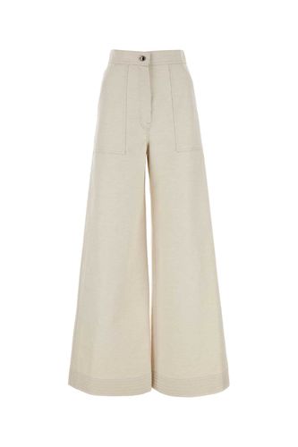 Sand Cotton Blend Oboli Wide-leg Pant - Max Mara - Modalova