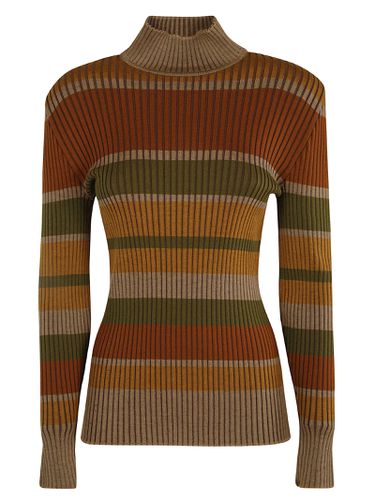 Stripe Patterned Knit Sweater - Alberta Ferretti - Modalova