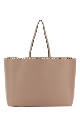 Antiqued Pink Leather Rockstud Shopping Bag - Valentino Garavani - Modalova