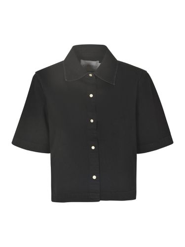 Short-sleeved Plain Cropped Shirt - Closed - Modalova