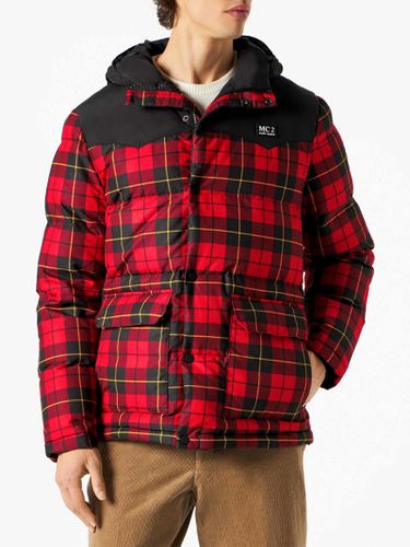 Man Hooded Down Jacket Baxter With Tartan Print - MC2 Saint Barth - Modalova