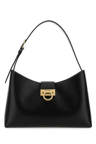 Black Leather Trifolio Shoulder Bag - Ferragamo - Modalova