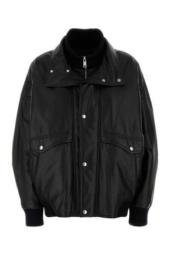 Black Nappa Leather Bomber Jacket - Prada - Modalova