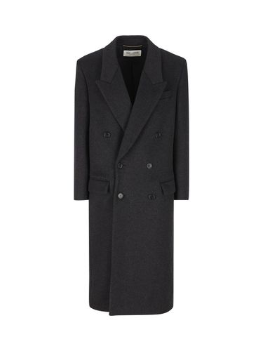 Double-breasted Long-sleeved Coat - Saint Laurent - Modalova