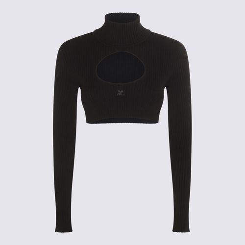 Courrèges Black Viscose Knitwear - Courrèges - Modalova