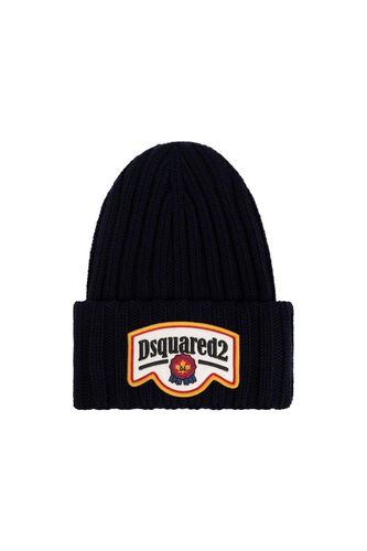 Dsquared2 Logo Patch Knitted Beanie - Dsquared2 - Modalova