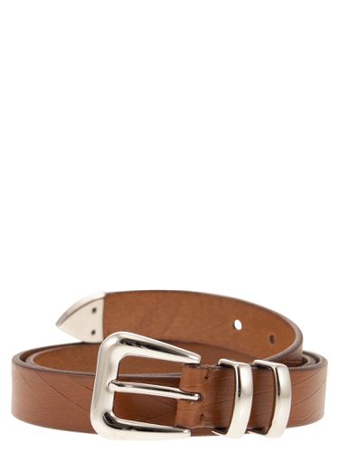 Leather Belt With Tip - Brunello Cucinelli - Modalova