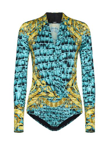 Versace Baroccodile Print Bodysuit - Versace - Modalova