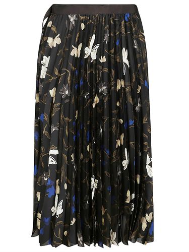 Floral Print Pleated Flare Skirt - Sacai - Modalova