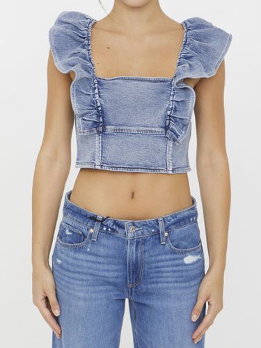 Ganni Light Blue Denim Top - Ganni - Modalova