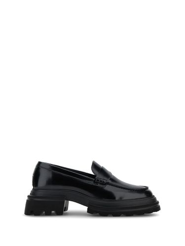 Hogan H674 Black Leather Moccasin - Hogan - Modalova