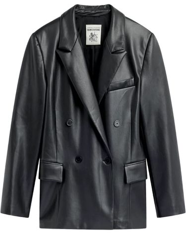 Eco-leather Double-breasted Jacket - SEMICOUTURE - Modalova