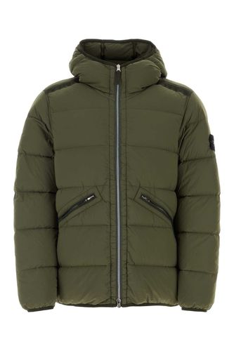 Army Green Stretch Nylon Down Jacket - Stone Island - Modalova