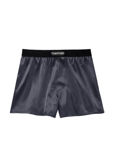 Tom Ford Dark Grey Satin Boxer - Tom Ford - Modalova