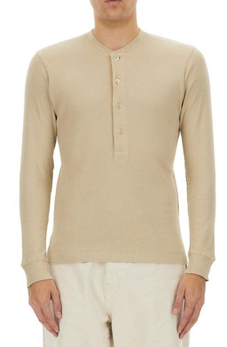 Fine-ribbed Logo Embroidered T-shirt - Tom Ford - Modalova