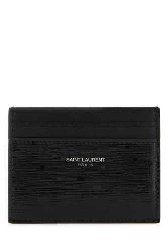 Black Leather Card Holder - Saint Laurent - Modalova