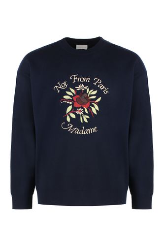 Slogan Fleurs Crew-neck Wool Sweater - Drôle de Monsieur - Modalova