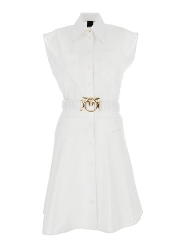 Popeline Mini-dress With Love-bird Belt In Cotton Woman - Pinko - Modalova