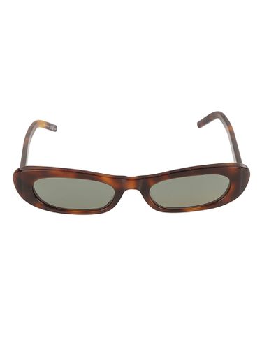 Oval Frame Flame Effect Sunglasses - Saint Laurent Eyewear - Modalova