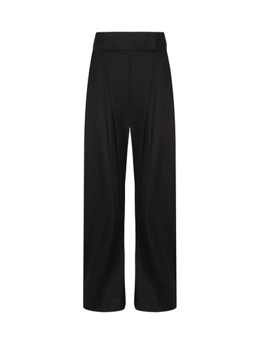 Wide-leg Trousers In Stretch Cotton Blend Techno Fabric - Pinko - Modalova