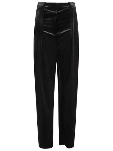 Hw Pleated Loose Velvet Pants - Balmain - Modalova