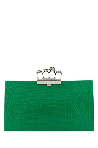 Grass Green Leather Four-ring Clutch - Alexander McQueen - Modalova