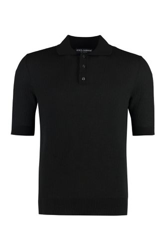 Knitted Cotton Polo Shirt - Dolce & Gabbana - Modalova