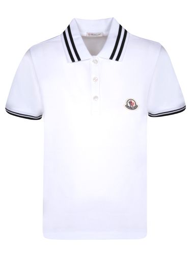 Moncler White Polo Shirt - Moncler - Modalova