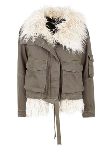 Dondup Fur Applique Belted Jacket - Dondup - Modalova