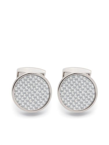 Cufflinks Round Palladium Alutex Enamel Grey - Tateossian - Modalova