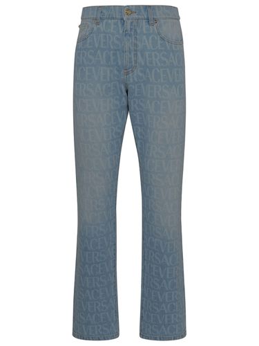 Versace Blue Cotton Jeans - Versace - Modalova