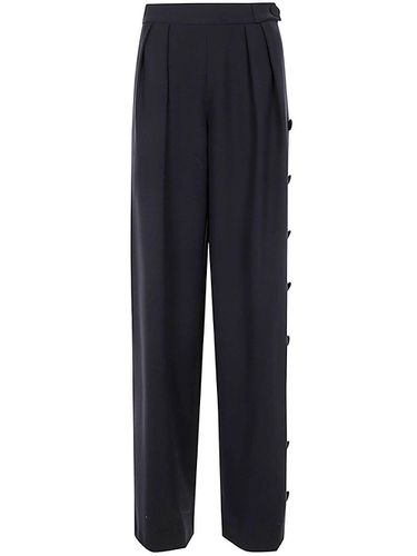 Pleated Wide Leg Trousers - Emporio Armani - Modalova