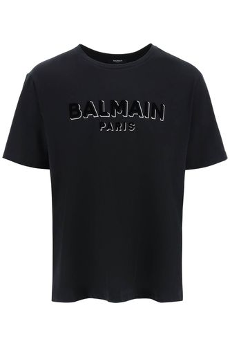 Balmain Flock & Foil Logo T-shirt - Balmain - Modalova