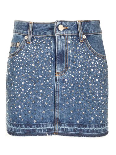 Embellished Denim Skirt - Alessandra Rich - Modalova