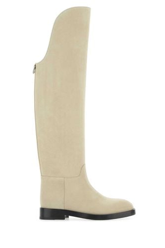 Sand Suede Equestrian Boots - Durazzi Milano - Modalova