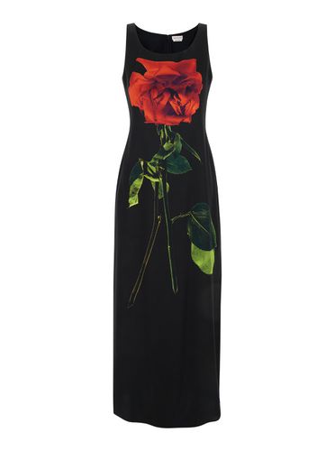 Long Dress With Rose Print - Alexander McQueen - Modalova