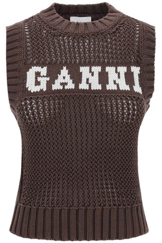 Ganni Brown Cotton Blend Vest - Ganni - Modalova