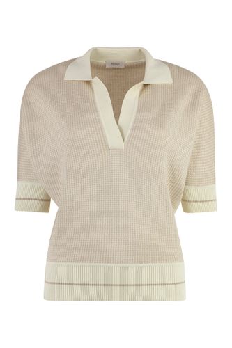 Contrast Trim Knitted Polo Shirt - Agnona - Modalova