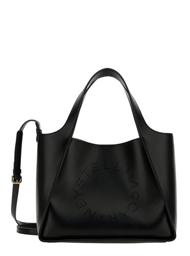 Tote Bag With Perforated Logo Lettering Detail At The Front In Faux Leather Woman - Stella McCartney - Modalova