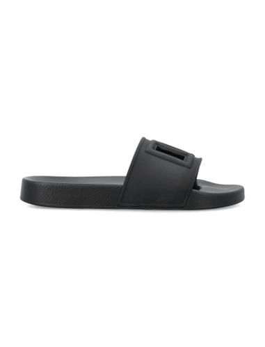 Rubber Sliders With Tonal Dg Logo - Dolce & Gabbana - Modalova