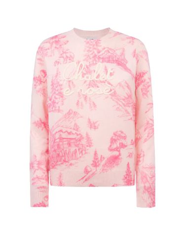 Sweater With Toile De Jouy Print And Chalet And Rosè Embroidery - MC2 Saint Barth - Modalova