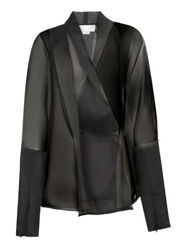 Genny Black Silk Organza Shirt - Genny - Modalova